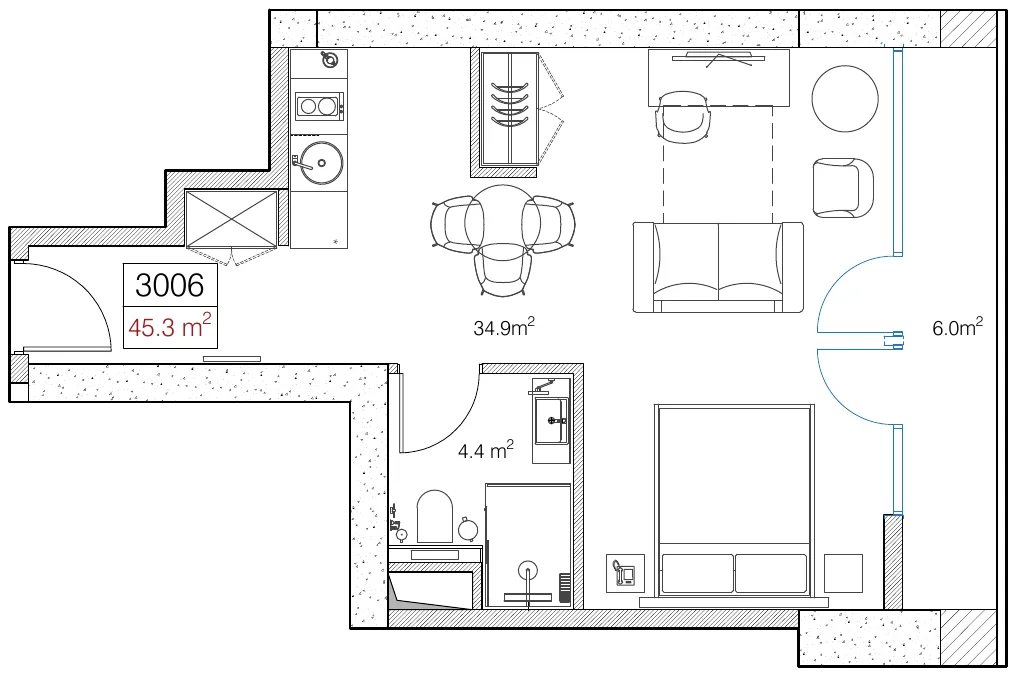 Apartment 3006 Layout preview
